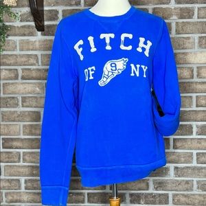Abercrombie Sweatshirt Size Large Blue with White Decals